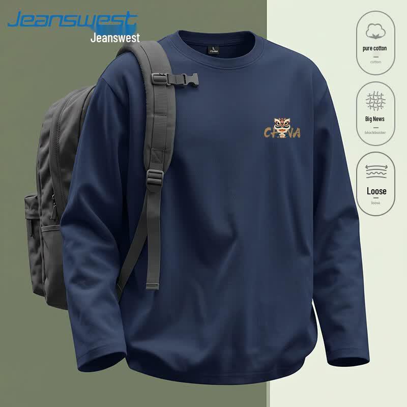 Jeanswest Men's ZS Golden Lion Graphic Long Sleeve T-Shirt