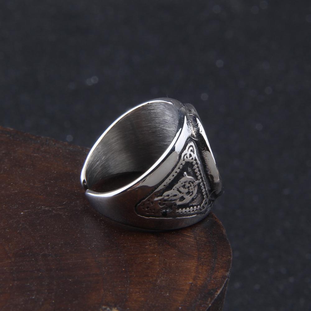 Ring for Men Viking Raven Odin Sign Band Biker Stainless Steel Jewelry Rings