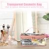 VOCOSTE Clear Makeup for Available in Black and Cherry Blossom Bag, Waterproof, Transparent, Travel, 2-Pack,