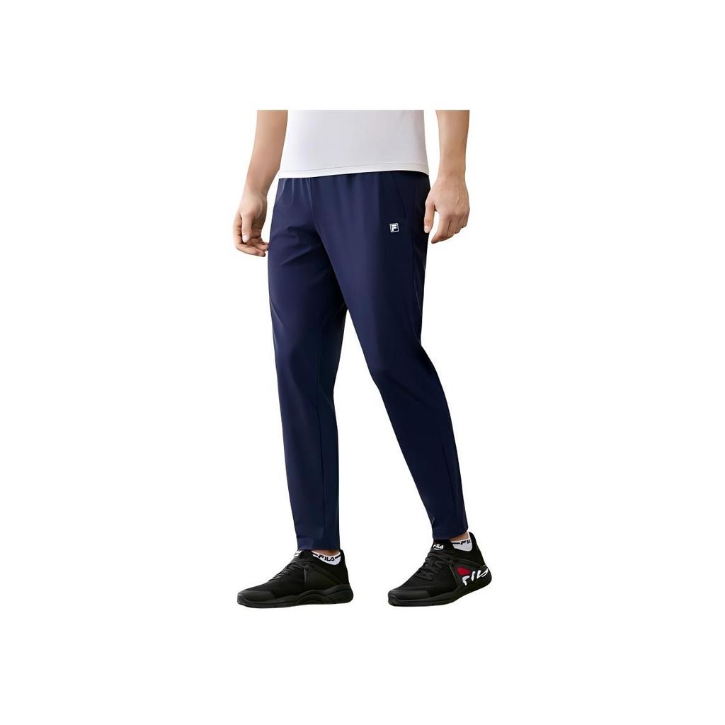 Fila Athletics Solid Color Print Logo Elastic Straight-Leg Sweatpants Men Bottoms Navy F51M114601FNV