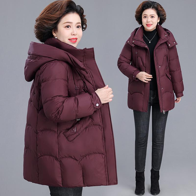 

Elegant Hooded Winter Cotton Coat for Sophisticated Ladies and Mothers 2XL [Recommended for 116-125 catties]