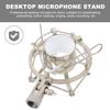 Toyvian Shock Mount Microphone Mic Holder Microphone Holder Metal Microphone Adjustable Removable PC Live Recording 1pc White Anti-Vibration