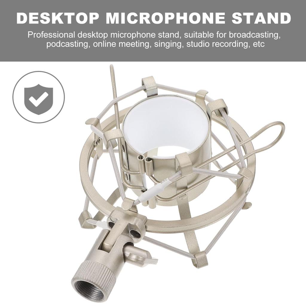Toyvian Shock Mount Microphone Mic Holder Microphone Holder Metal Microphone Adjustable Removable PC Live Recording 1pc White Anti-Vibration