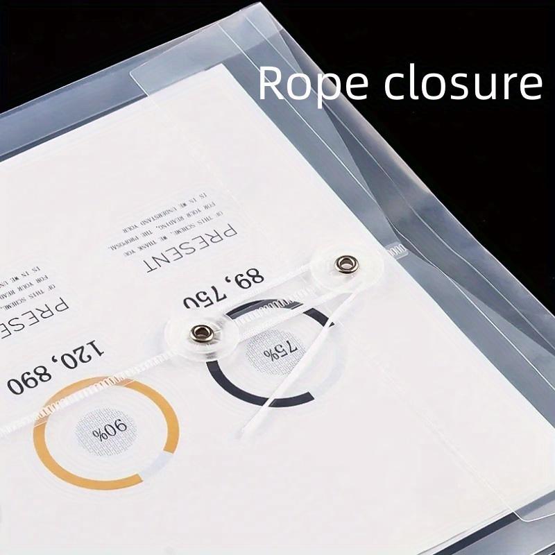 20 Stück Umschläge mit Kordelverschluss, Superdicke A4-Größe Plastikmappe mit verlängerten Ecklaschen, Wiederverwendbare Klarsichthüllen