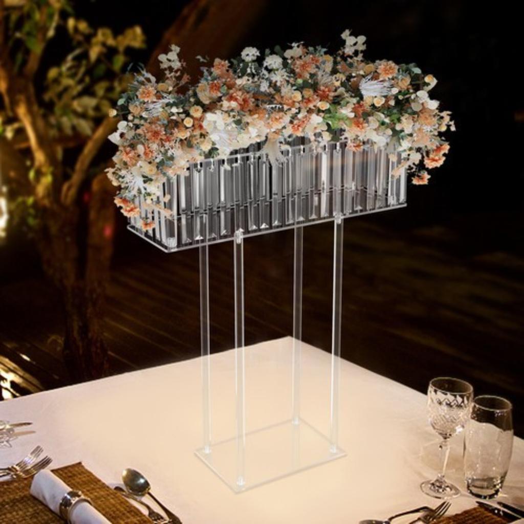 Clear Acrylic Flower Display Stand for Wedding & Home Decor, 5kg Capacity, Elegant Centerpiece for Bouquets, Vases and Event