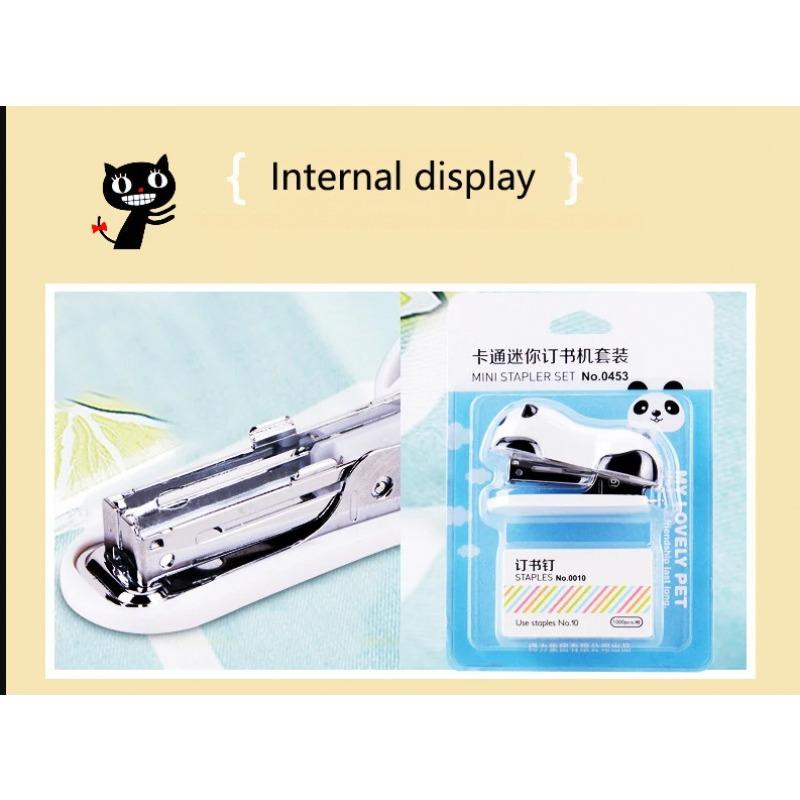 Niedlicher Panda Cartoon Hefter Mini Tragbar Klein Bindemaschine Büro Schreibtischzubehör Student Entzückende Schreibwaren Heftwerkzeug