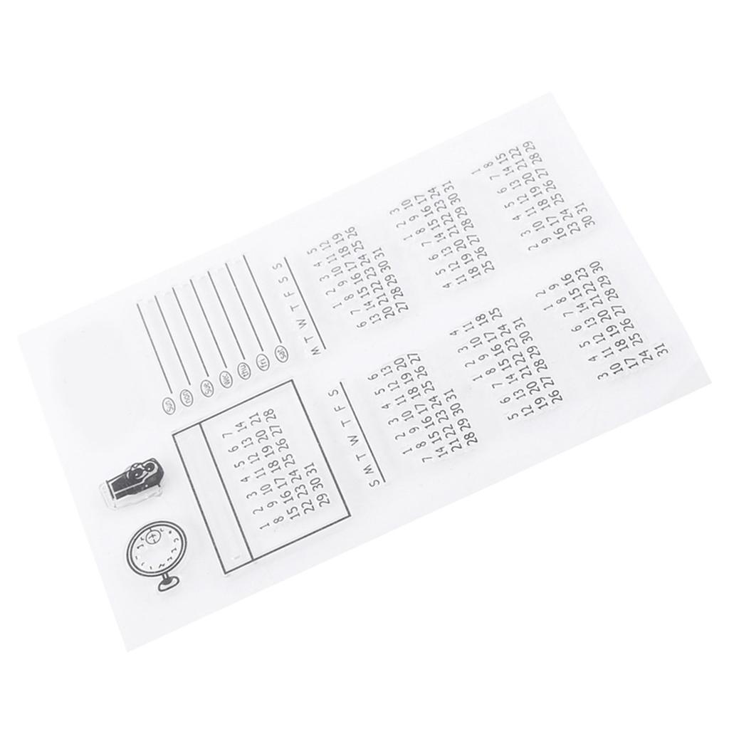 Clr Calendar Silicone Stamp Set, Soft Textured Stamp Designs, sy to Use, Crte Greeting Cards, Scrapbooks, Home Decor, for