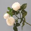 3 Stems Artificial Flowers Bouquet with 2 Heads Blooms And 1 Bud Real Touch Rose Flower Branch for Wedding Home Office Table Decor