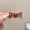 Metal Acetic Acid Bow Hair Clip Gold Label Mini Duckbill Clip Hair Accessories Hairpin  Travel
