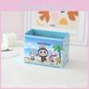 Cute Cake Beach Boat Rocket Grid Pattern Foldable Desktop Storage Box