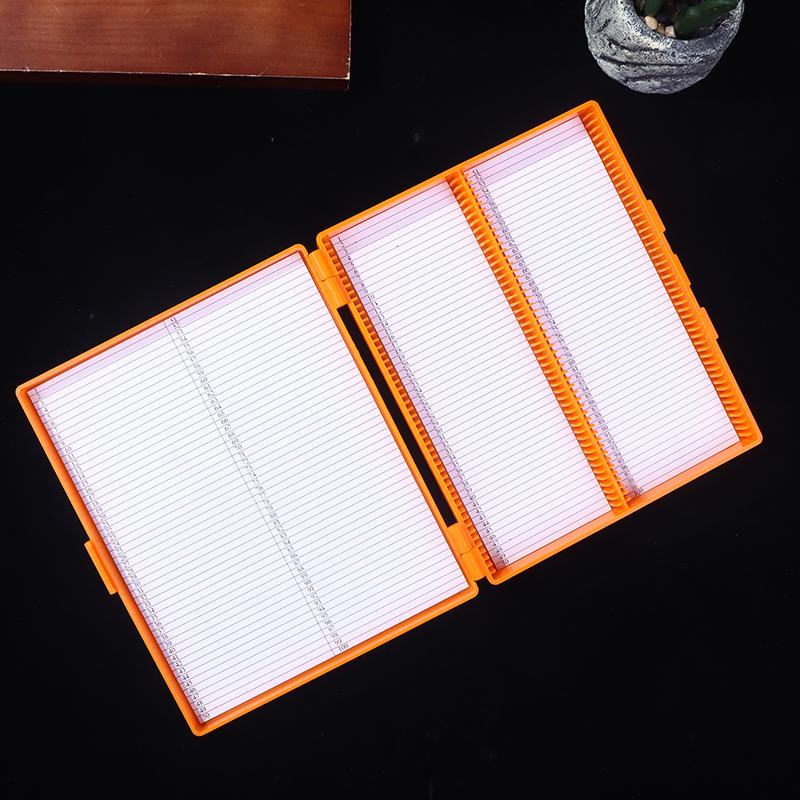 1PCS 4 Colors Plastic Rectangle Hold 100 Microslide Slide Microscope Box Laboratory Supplies Material Teaching