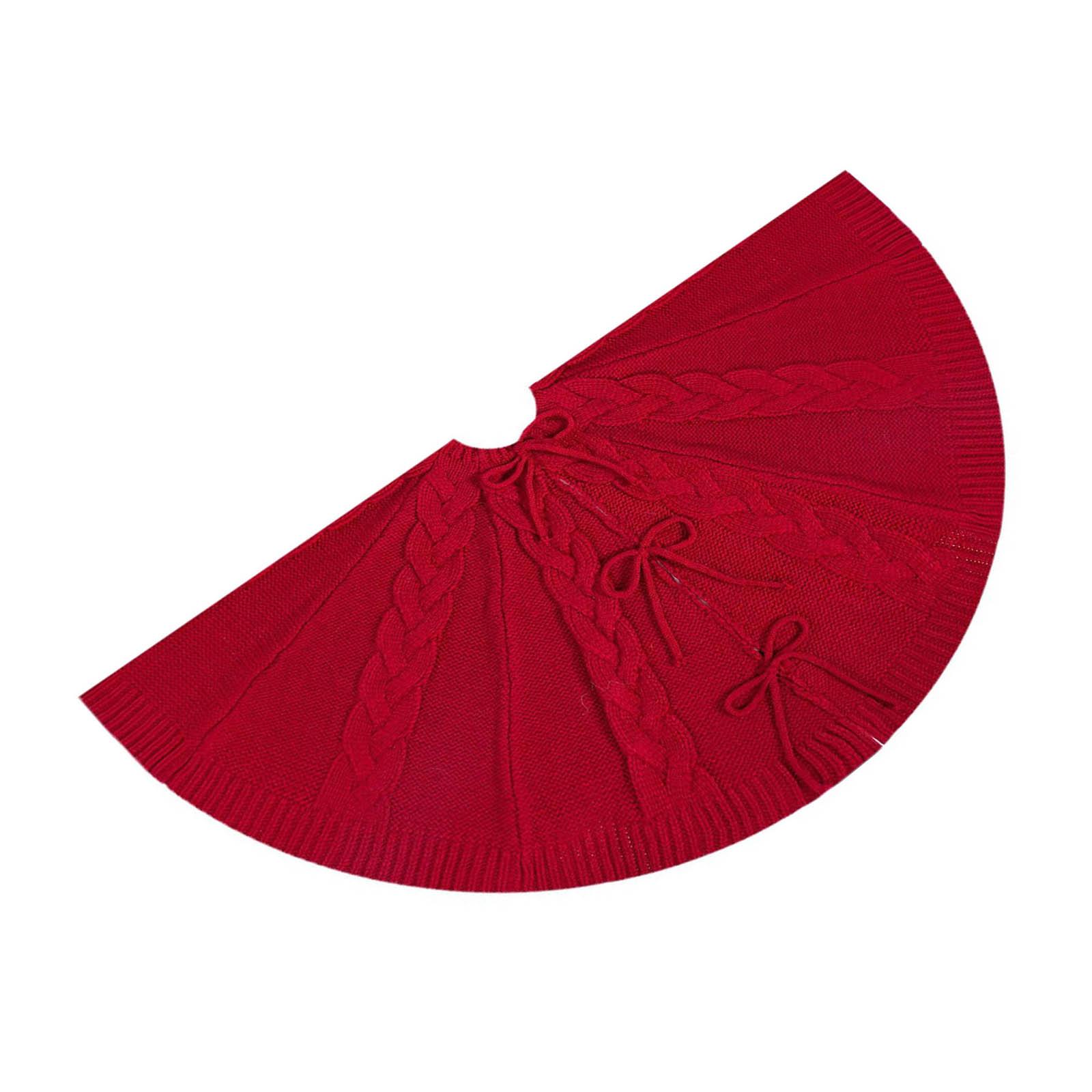 

Круглая юбка для рождественской елки, декоративный коврик, элегантное вязаное праздничное основание для елки, стильное праздничное украшение для дома L