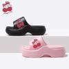 Sweet Cherry Print Thick Bottom Eva Outdoor Slippers Women 2025 Summer High Heel Slides Non Slip Soft Sole Slippers