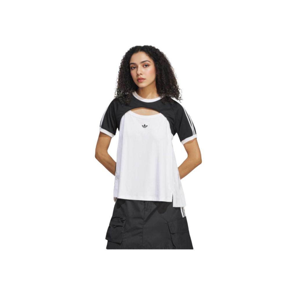 adidas Originals Cali Tee Fashion Comfortable Casual Short Sleeve T-Shirt Women Tops White JZ6784