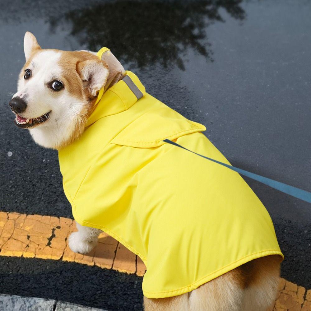 Adjustable Dog Raincoat Waterproof Puppy Rain Jumpsuit Practical Pet Waterproof Jacket  Walking