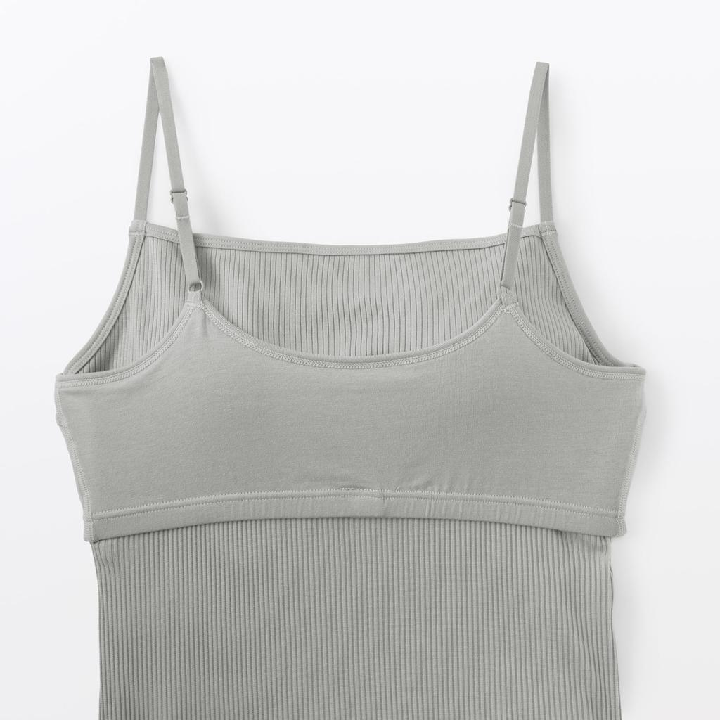 MUJI Smooth Rib Bra Camisole FCA57A6S Size S Women's Gray,