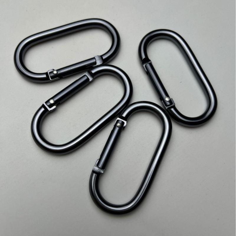 Gun Color Aluminum Alloy Carabiner - Track Type Quick Link and Safety Spring Buckle for Water Bottle Hanging