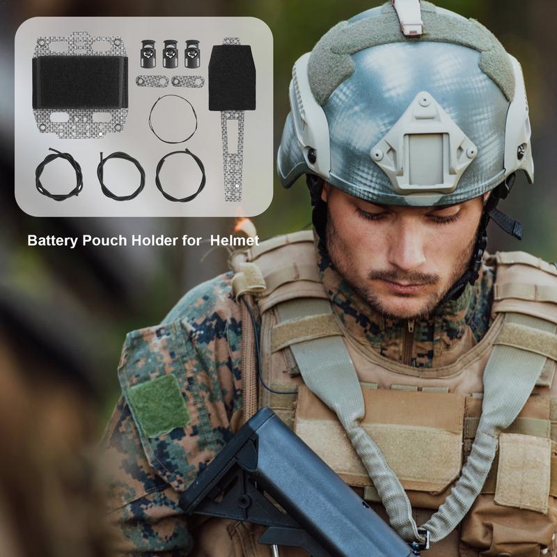Battery Pouch For Helmets Battery Pack Case Balance Weight Bag 1000D Nylon Adjustable Elastic Cord Outdoor Accessories For
