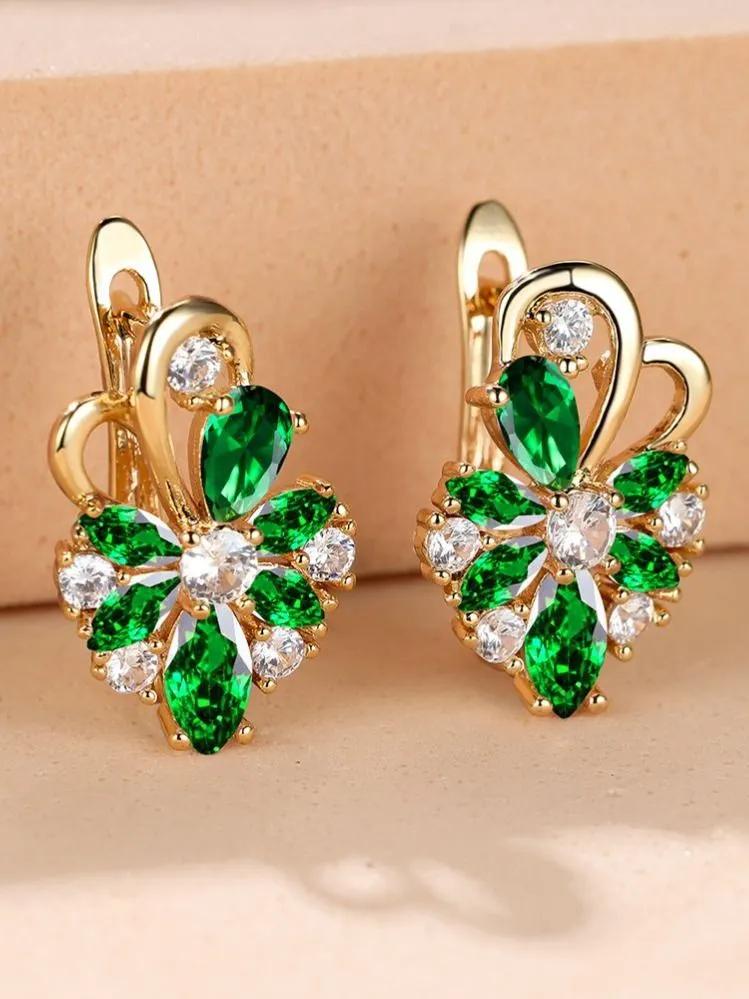 Champagne Gold Vintage Earrings For Women One Size