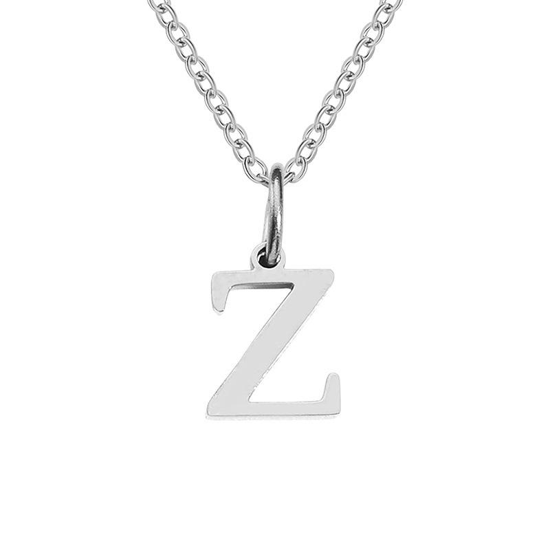 Elegante Collar con Colgante de 26 Letras para Mujer - Diseño Único Cadena para Clavícula de Acero de Titanio