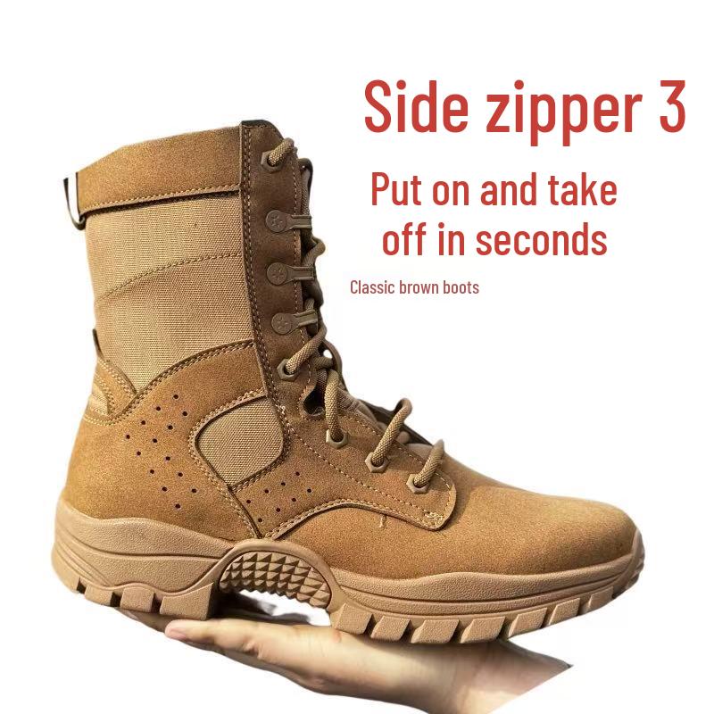 Men s Waterproof Brown Wool-Lined Combat Boots for Training and Outdoor Use 38