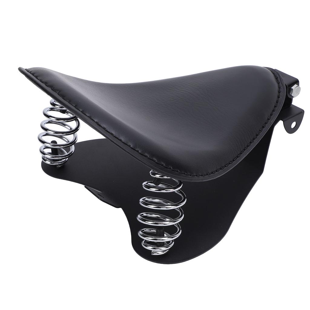 Motorcycle Solo Seat with Spring Bracket Kit Faux Leather Strong Support Universal Fit for Retro
