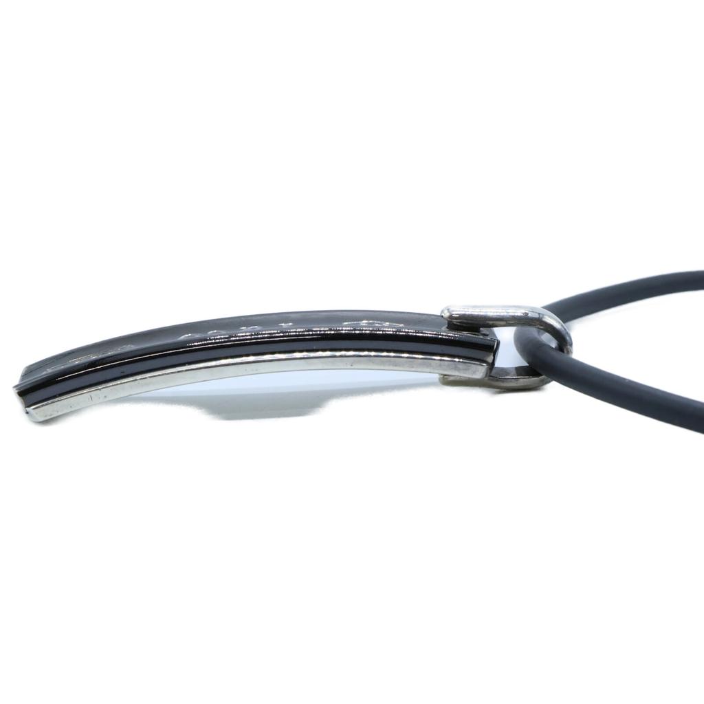 TIFFANY&Co. SV925 Narrow Barcode Necklace Silver / BlackUsed