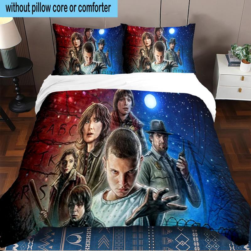 Stranger Eleven Upside Down 3PCS Bedding set,Ideal for1pc Duvet Cover And 2pcs Pillowcases Perfect for Christmas gift,Ideal for Bedroom, Dormitory