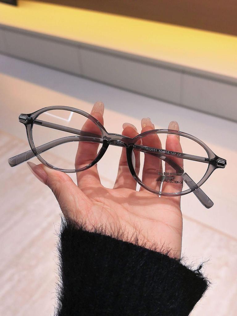 Stylish Oval Lightweight Unisex Glasses: Versatile Myopia-Compatible Soft TR Frame