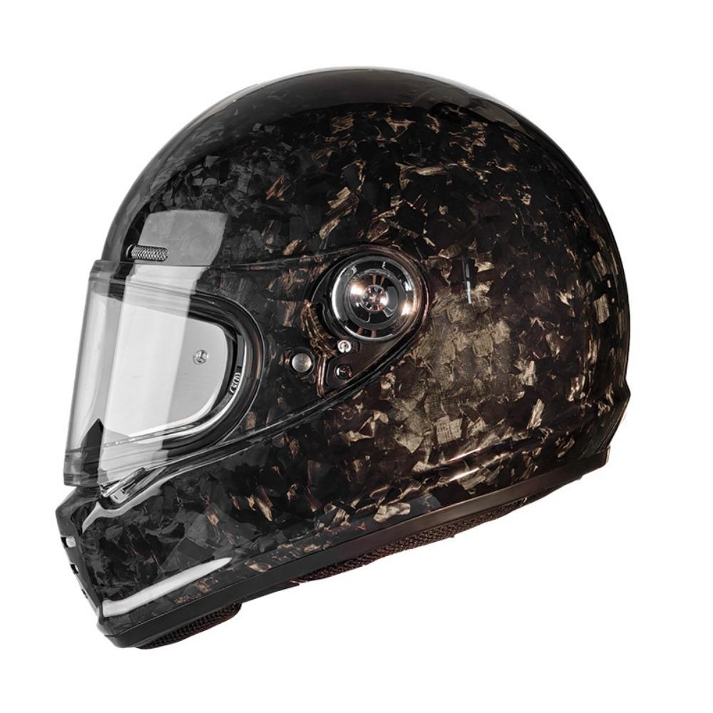 Vintage Full Helmet Four Seasons Men's and Women's Light Commuter Fiberglass Carbon Fiber Cruise Locomotive Motorcycle Helmet