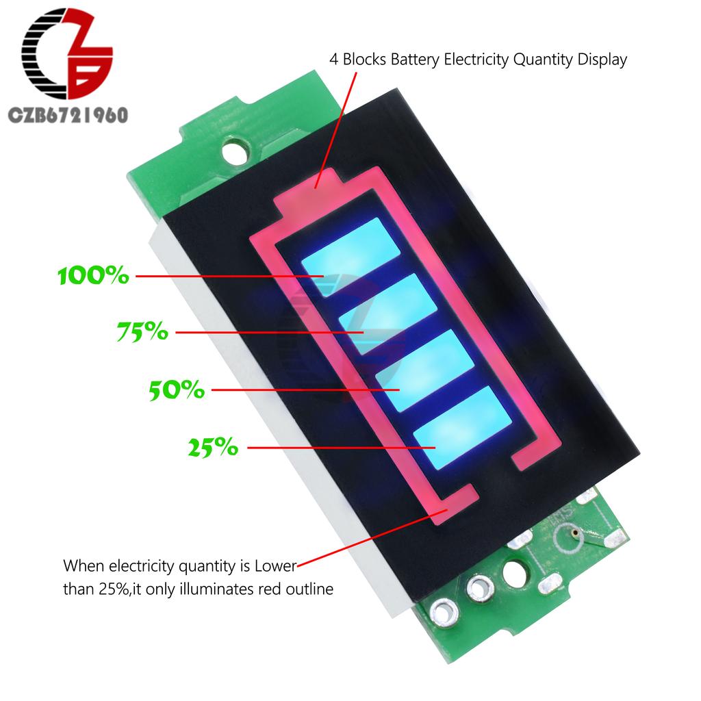 1S/2S/3S/4S/6S/7S Lithium Battery Capacity Indicator Car Motorcycle Voltmeter Li-Po Li-ion Acid Lead Battery Volt Tester Panel