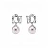 18K Gold-Plated European Retro Faux Pearl & Cubic Zirconia Ear Clip Earrings