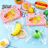 Fruit Shape Squeeze Toy Simulated with Bell Lanyard Stress Anxiety Relief Slow Rising Ball Mini Pinch Sensory Fidget Party Favors Keychain