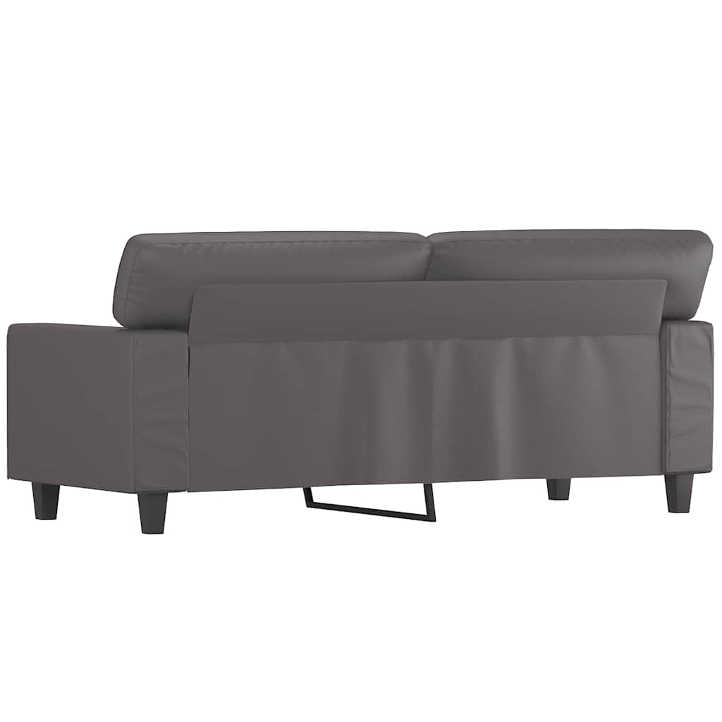 Vidaxl 2-Seater Sofa, Grey, 140 Cm, Faux Leather