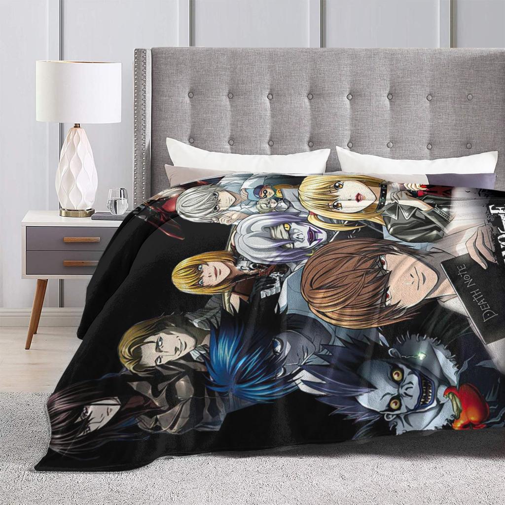 Death Note Manga Anime TV Show Poste Blanket Soft Street Trend Plush Throw Blanket For Bedroom Flannel Bedspread Bed Cover