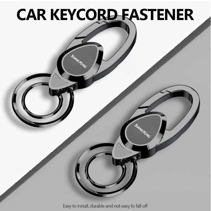 Luxury Car Logo Keyring Anti-Lost Keychain Emblem Key Ring For SsangYong Musso Rexton Torres Kyron Actyon Tivoli Rodius Chairman