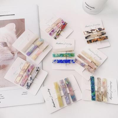 Bofeiya Set da 3 Fermagli per Capelli in Acetato Colorati: Frangia Semplice e Clip Laterali Stile Giapponese & Coreano