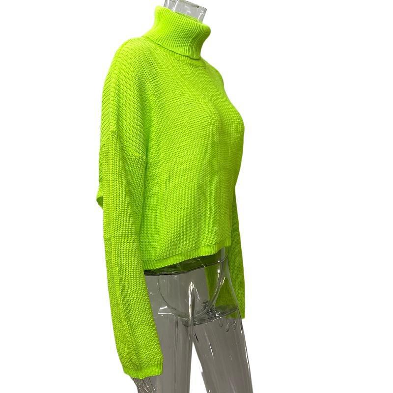 2025 European & American Women's Long Sleeve Backless Knit Top - Sexy High Neck Outerwear