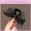 Super Fairy Net Fabric Bow Hair Clip With Water Diamond Clasp For Womens Fashion Styling