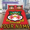 Custom Name Wrexham AFC Pattern Bedding uilt Set uilt Cover Pillowcase Home Decoration Birthday Gift (1*duvet cover+2*pillowcase without core)