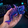 Creative Gift for Boys Girls 3D Printed Articulated Skeleton Shark Figurine, Pearlescent Flexible Joint Desktop Ornament Kids Bone Toy, Fidget