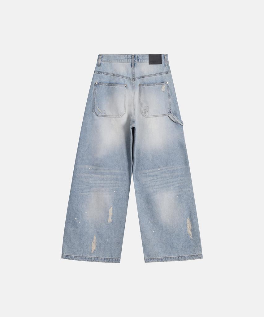 Aesimeteuli Distressed Panel Jeans / Light Blue