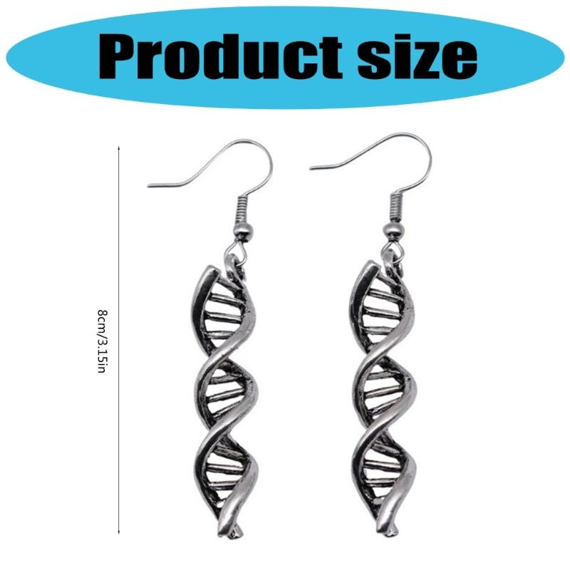 Elegant DNA Double Helix Earrings Ear Hooks Inspired From Science For Women Students And Teachers In Copper Materials