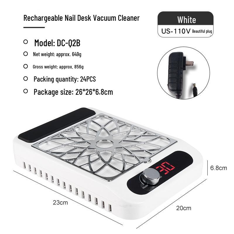 Japanese-Style Nail Vacuum Cleaner with Adjustable Speed, 80W, Includes Filter and Hand Pad