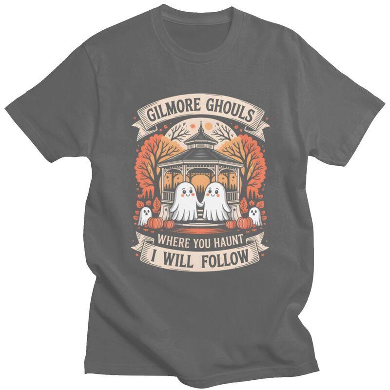 Gilmore Ghouls Where You Haunt I Will Follow T Shirt Unisex Short Sleeves Halloween Tee Shirt Loose Fit Pure Cotton Tee Tops
