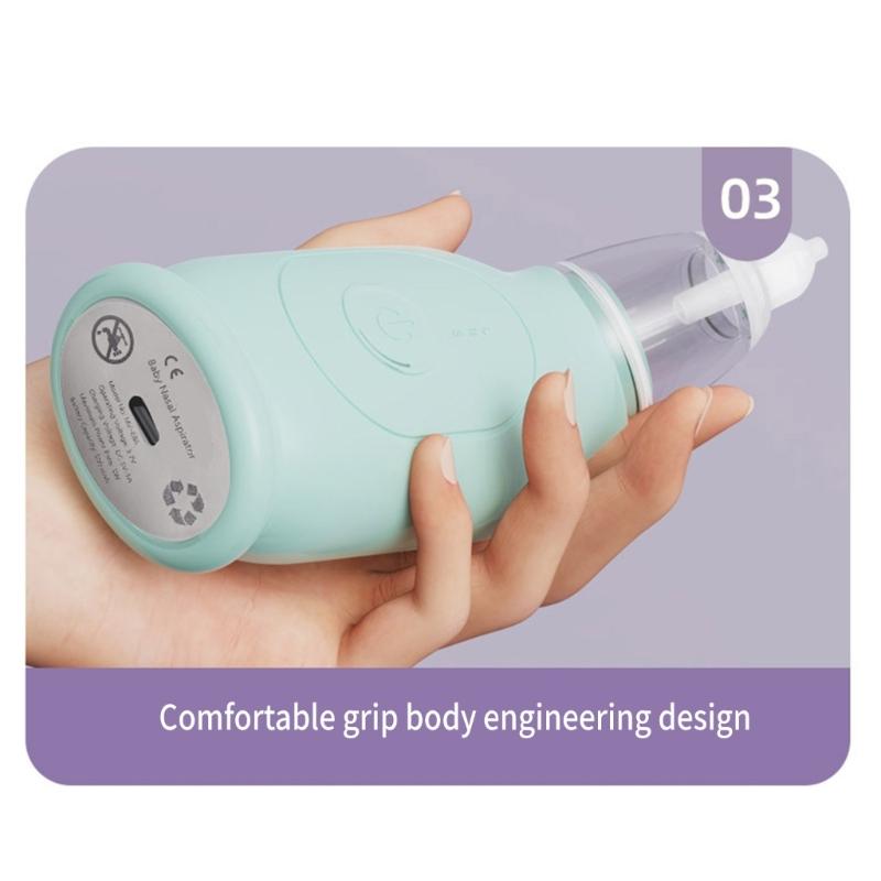Automatic Nose Cleaner with 2 Suction Head Electric Nasal Aspirator Rechargeable Nose Aspirator Toddler Nasal Extractor