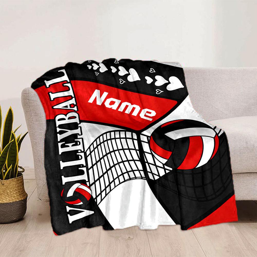 Volleyball Home Customize Your Name Blankets Comfortable Soft Lightweight Multipurpose Blanket For Picnic Sofa Office Bed Living Room Suitable As Gift