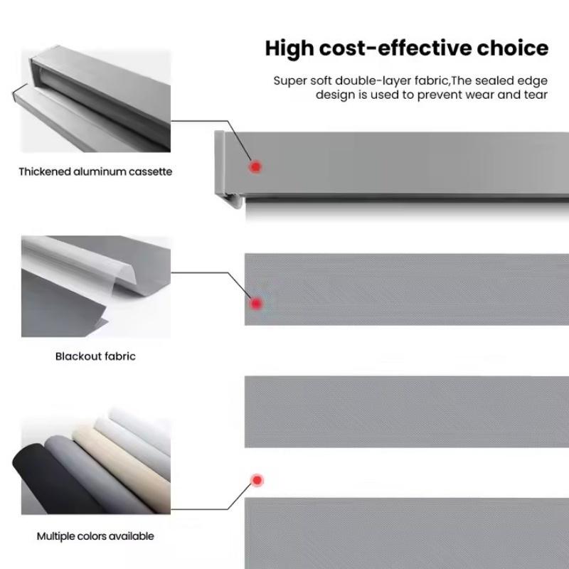 China Factory Wholesal 100% Blackout Day And Night Dual Shade WiFi APP Remote Control Smart Motorized Zebra Blinds For Window