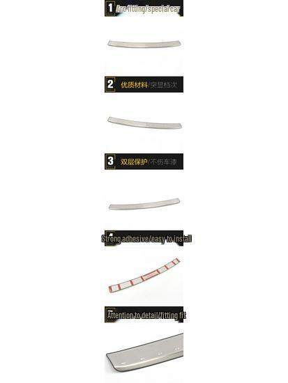 Rear Guard Plate Sequin for 9 Accord S Models: Tailgate Trunk Protection Pedal Decorative Sticker