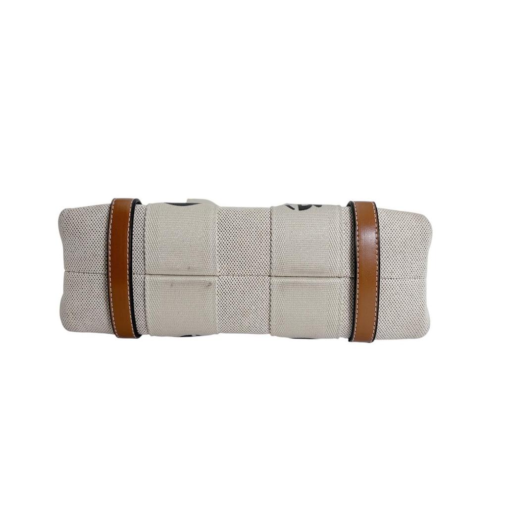 Chloe Shiny calfskin Woody Handbag linen beige Women Used
